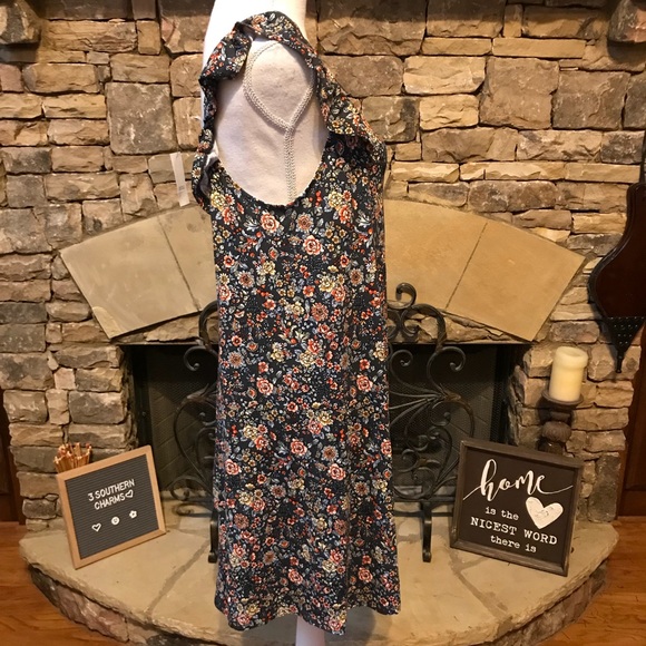 NWT LOFT Rose Garden Flutter Swing Dress Large - Picture 4 of 7